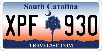 SC license plate XPF930