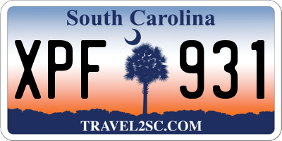 SC license plate XPF931