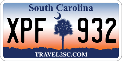 SC license plate XPF932