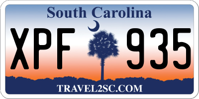 SC license plate XPF935