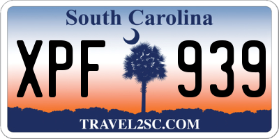 SC license plate XPF939