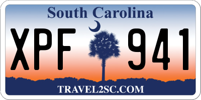 SC license plate XPF941