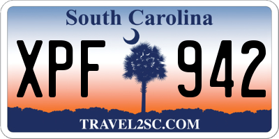 SC license plate XPF942