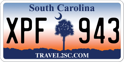 SC license plate XPF943