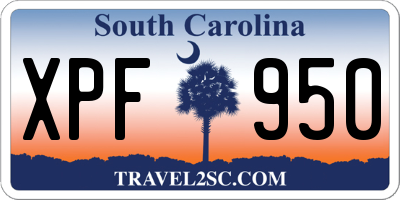 SC license plate XPF950