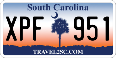 SC license plate XPF951