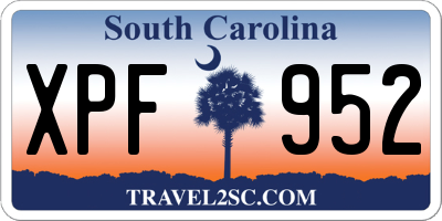 SC license plate XPF952