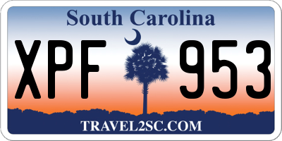SC license plate XPF953