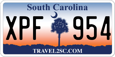 SC license plate XPF954