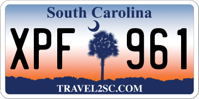 SC license plate XPF961