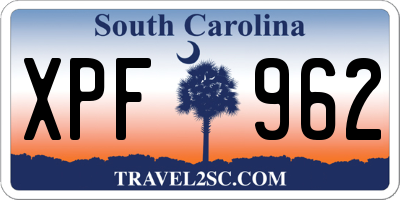 SC license plate XPF962
