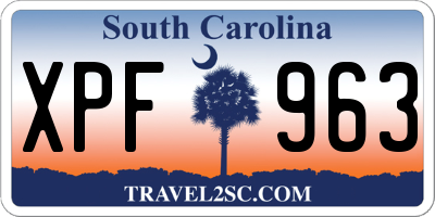 SC license plate XPF963