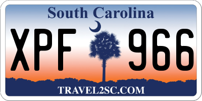 SC license plate XPF966