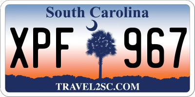 SC license plate XPF967