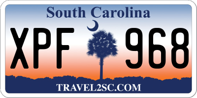 SC license plate XPF968