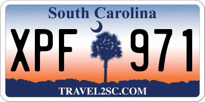 SC license plate XPF971