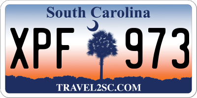 SC license plate XPF973