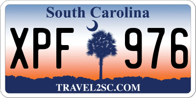 SC license plate XPF976