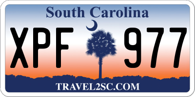 SC license plate XPF977