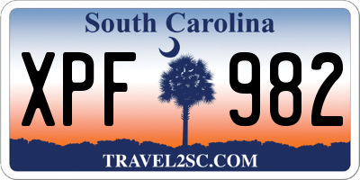 SC license plate XPF982