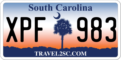 SC license plate XPF983