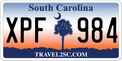 SC license plate XPF984