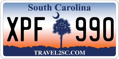SC license plate XPF990