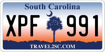 SC license plate XPF991