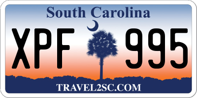 SC license plate XPF995