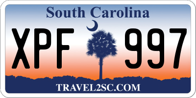 SC license plate XPF997