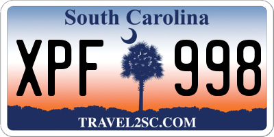 SC license plate XPF998