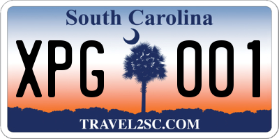 SC license plate XPG001