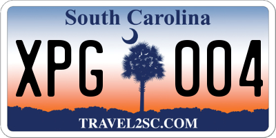 SC license plate XPG004