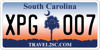 SC license plate XPG007