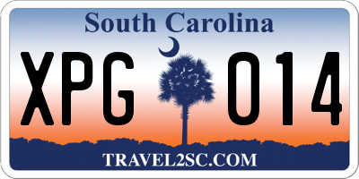 SC license plate XPG014