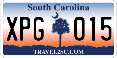 SC license plate XPG015