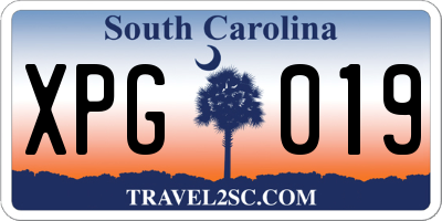 SC license plate XPG019