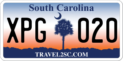 SC license plate XPG020