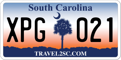 SC license plate XPG021