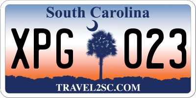 SC license plate XPG023