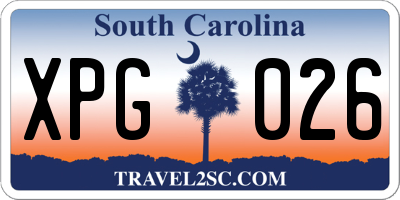 SC license plate XPG026