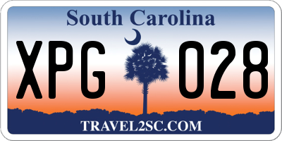 SC license plate XPG028
