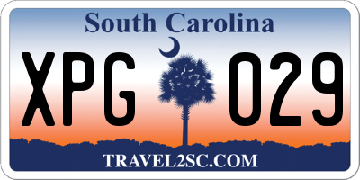 SC license plate XPG029