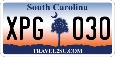 SC license plate XPG030