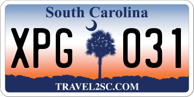 SC license plate XPG031
