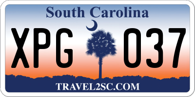SC license plate XPG037