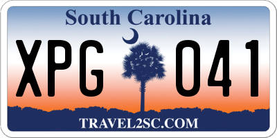 SC license plate XPG041