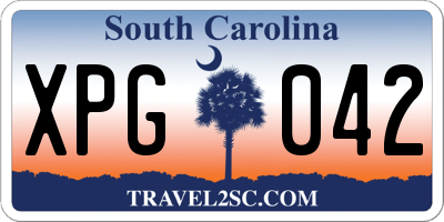 SC license plate XPG042