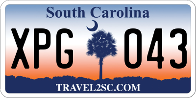 SC license plate XPG043