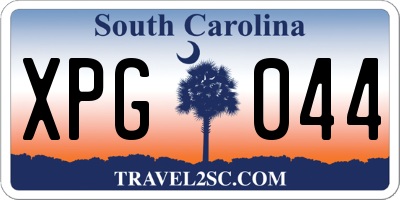SC license plate XPG044